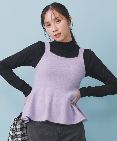 セール】ペプラムニットキャミソール/アンサンブル対応【洗える