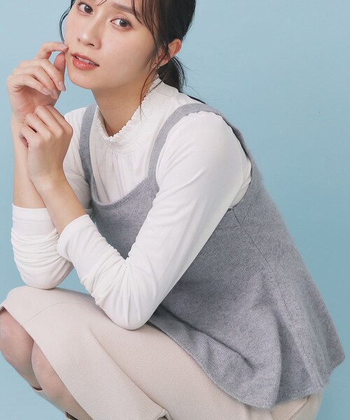 セール】ペプラムニットキャミソール/アンサンブル対応【洗える