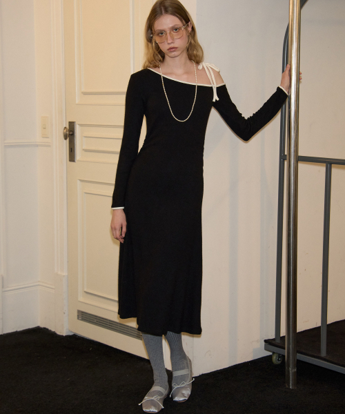 SALON DE YOHN(サロンドヨーン)の「Line Point Off Shoulder Dress_ Black(ワンピース・レディース・その他・SMALL/MEDIUM)」の3枚目の写真