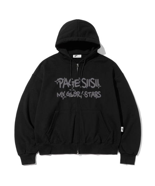 PAGESIISII(ページシシ)の「グロウタイポプリント2WAYフードジップアップブラック(パーカー・レディース・その他・MEDIUM/LARGE)」の2枚目の写真