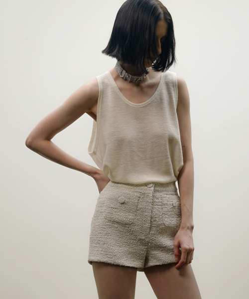 UNTAGE（アンテージ）の「ブークレツイードショートパンツ[ホワイト(WOMAN)]_UWS-FP06（その他パンツ・レディース・その他・SMALL/MEDIUM）」の3枚目の写真