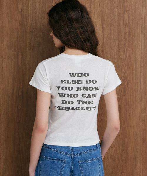 LADY VOLUME(レディーボリューム)の「ステップビグルスヌーピーTシャツ (アイボリー)(Tシャツ/カットソー・レディース・その他・SMALL/MEDIUM)」の2枚目の写真