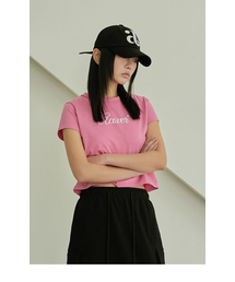 ACOVER（オコボ）の「Aover Lighting Crop Short-Sleeved T-shirt Pink（Tシャツ/カットソー）」
