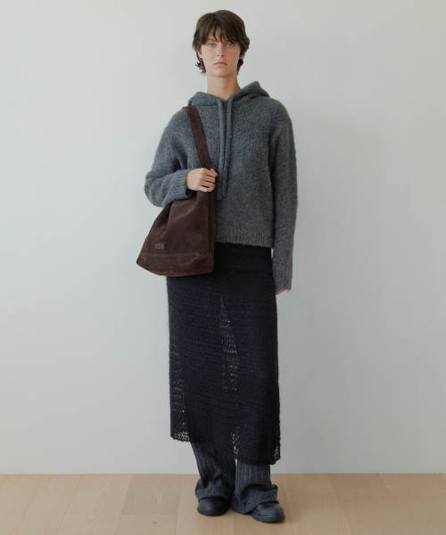 Mohair Skashi Layered Wrap Skirt - Black