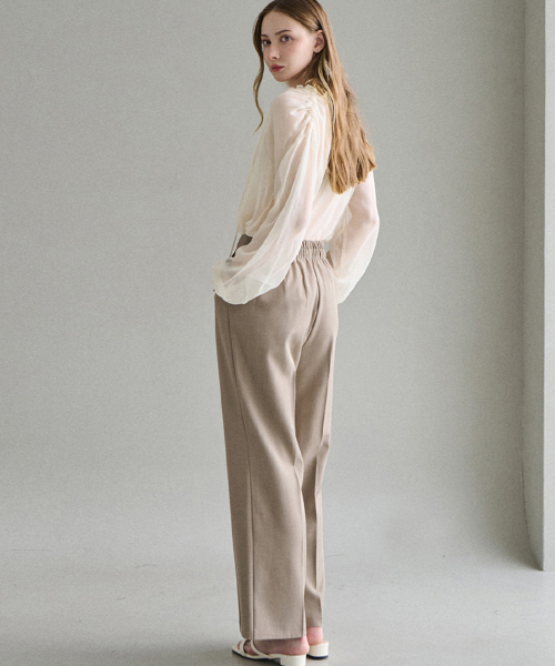 BLANCU（ブランユー）の「エリートフィットハイウエストパンツ（スラックス・レディース・ブラック/ベージュ・FREE/LARGE）」の4枚目の写真