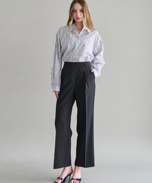BLANCU（ブランユー）の「エリートフィットハイウエストパンツ（スラックス・レディース・ブラック/ベージュ・FREE/LARGE）」の5枚目の写真
