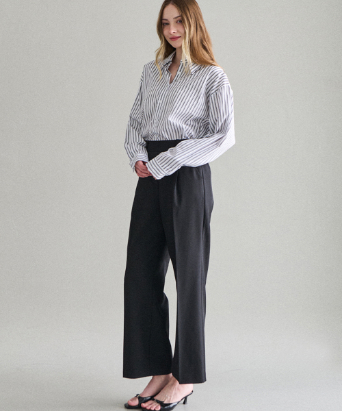 BLANCU（ブランユー）の「エリートフィットハイウエストパンツ（スラックス・レディース・ブラック/ベージュ・FREE/LARGE）」の6枚目の写真