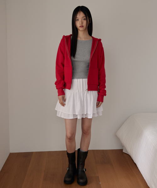 38COMEONCOMMON（38カモンコモン）の「Tiered Mini Skirts (White)（スカート・レディース・その他・FREE）」の2枚目の写真