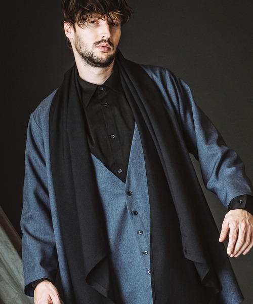 NO ID.(ノーアイディ)の「【NO ID.】Flexible Layered Gown / フレキシブル レイヤード ガウン(カーディガン/ボレロ・メンズ・ブラック/その他22/グレー・ONE SIZE)」の2枚目の写真