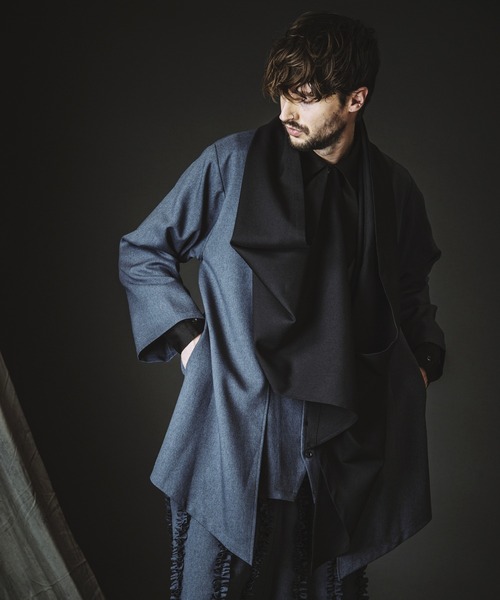 NO ID.(ノーアイディ)の「【NO ID.】Flexible Layered Gown / フレキシブル レイヤード ガウン(カーディガン/ボレロ・メンズ・ブラック/その他22/グレー・ONE SIZE)」の8枚目の写真