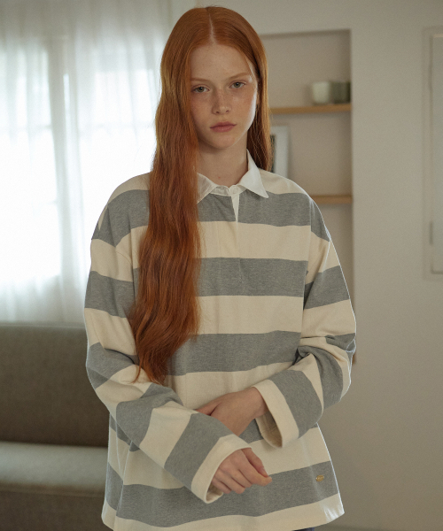 LONG STRIPE T-SHIRT — серый