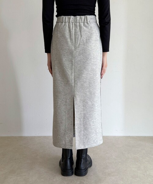 fredy emue(フレディエミュ)の「ソフトニットメルトンスカート(スカート・レディース・オフホワイト/チャコールグレー・36/38)」の14枚目の写真
