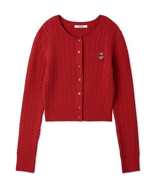 SNIDEL(スナイデル)の「リボンベアニットカーディガン(カーディガン/ボレロ・レディース・アイボリー/ネイビー/レッド・F)」の3枚目の写真