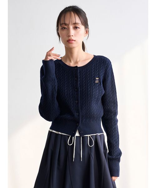 SNIDEL(スナイデル)の「リボンベアニットカーディガン(カーディガン/ボレロ・レディース・アイボリー/ネイビー/レッド・F)」の11枚目の写真