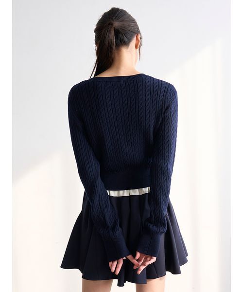 SNIDEL(スナイデル)の「リボンベアニットカーディガン(カーディガン/ボレロ・レディース・アイボリー/ネイビー/レッド・F)」の12枚目の写真