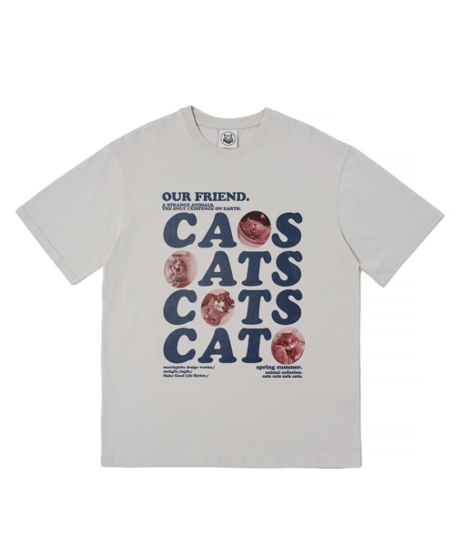 MATCHGLOBE(マッチグローブ)の「アワーキャット オーバーサイズTシャツ(ベージュ)(Tシャツ/カットソー・レディース・その他・FREE)」の2枚目の写真