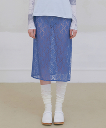 POEV（ポエブ）の「Floral Lace Layered Skirt - Dusty Blue（スカート）」