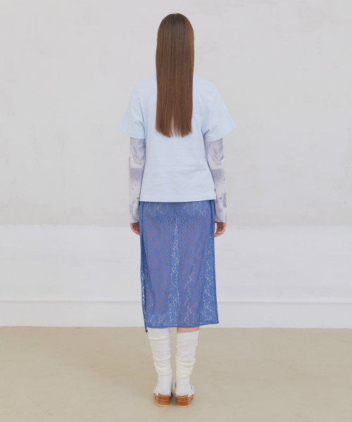 POEV(ポエブ)の「Floral Lace Layered Skirt - Dusty Blue(スカート・レディース・その他・FREE)」の4枚目の写真