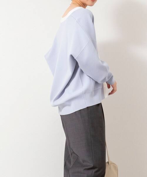 NOLLEY’S Sophi（ノーリーズソフィ）の「【一部WEB限定カラー】《手洗い可能》スムース編みVネックカーディガン（カーディガン/ボレロ・レディース・ミント/サックスブルー/ダークネイビー/クリーム・38）」の12枚目の写真