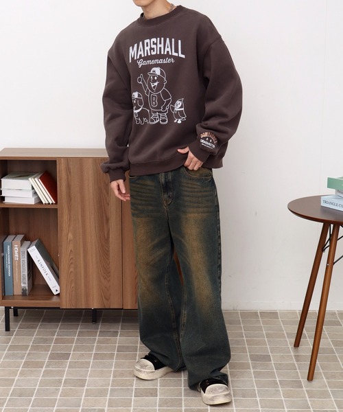 MARSHALL GAMEMASTER(マーシャルゲームマスター)の「【MARSHALL GAMEMASTER/マーシャル ゲームマスター】Vintage Mascot Crewneck Sweat/ヴィンテージ マスコット クルーネック スウェット(スウェット・メンズ・アッシュグレー/ブラック/チャコールグレー・XL/L/M)」の7枚目の写真