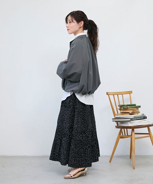 le.coeur blanc（ルクールブラン）の「《WEB限定アイテム》バルーンデザインノーカラーブルゾン（ブルゾン・レディース・チャコールグレー/カーキオリーブ/ベージュ・38）」の12枚目の写真