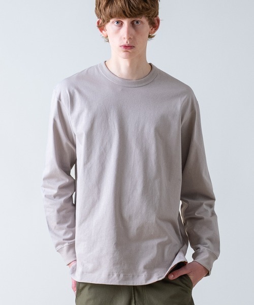 rehacer(レアセル)の「rehacer : Aged Cotton Flower Hem L/S CS / エイジド コットン フラワーヘム ロングスリーブカットソー(Tシャツ/カットソー・メンズ・ブルー/ベージュ/ブラック/ホワイト・LARGE/MEDIUM/SMALL/X-LARGE)」の3枚目の写真