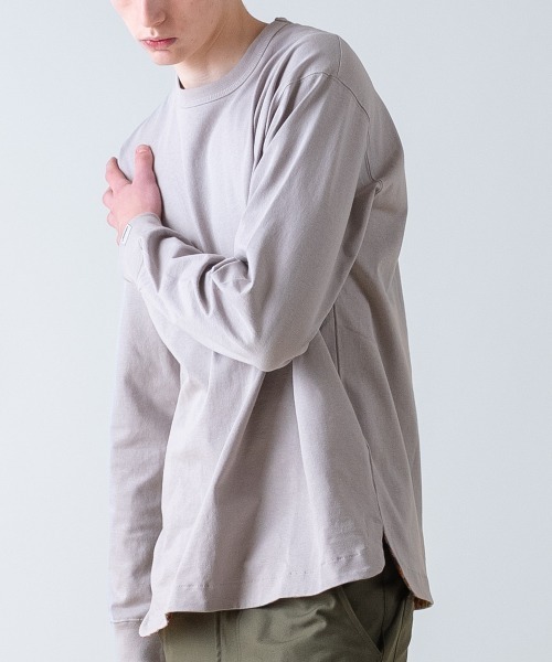 rehacer(レアセル)の「rehacer : Aged Cotton Flower Hem L/S CS / エイジド コットン フラワーヘム ロングスリーブカットソー(Tシャツ/カットソー・メンズ・ブルー/ベージュ/ブラック/ホワイト・LARGE/MEDIUM/SMALL/X-LARGE)」の13枚目の写真