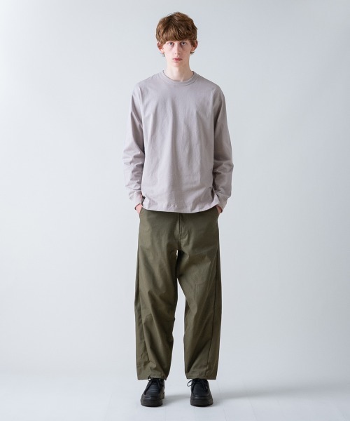 rehacer(レアセル)の「rehacer : Aged Cotton Flower Hem L/S CS / エイジド コットン フラワーヘム ロングスリーブカットソー(Tシャツ/カットソー・メンズ・ブルー/ベージュ/ブラック/ホワイト・LARGE/MEDIUM/SMALL/X-LARGE)」の14枚目の写真