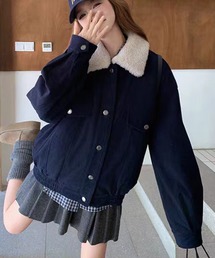 AsheKsha（アシクシャ）の「裏地付きコーデュロイのゆったりジャケット（ブルゾン）」