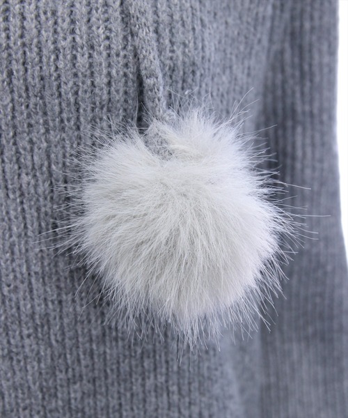 clear（クリア）の「ファーフードニットワンピース[着回し力抜群 ガーリー]（ワンピース・レディース・アイボリー/グレー・F）」の15枚目の写真