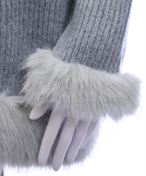 clear（クリア）の「ファーフードニットワンピース[着回し力抜群 ガーリー]（ワンピース・レディース・アイボリー/グレー・F）」の16枚目の写真