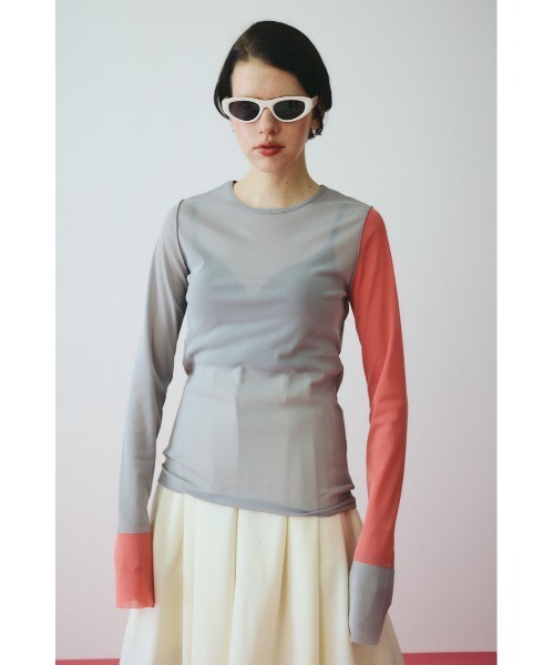 Bi color mesh inner tops バイカラーメッシュインナートップス