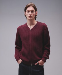 Regen Glanz | crewneck knit zip jacket / クルーネックニットジップジャケット(カーディガン/ボレロ)