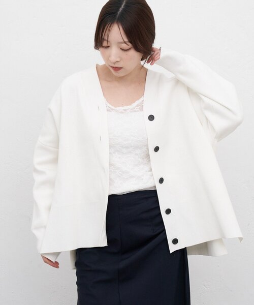 SHENERY（シーナリー）の「コットンスムースカーディガン（カーディガン/ボレロ・レディース・ライトベージュ/オフホワイト/ブルー・FREE）」の5枚目の写真