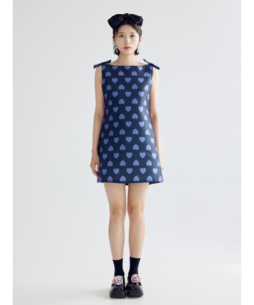 BOMNAL BOUTIQUE(ボムナルブティック)の「リボンミニドレス _ ネイビー(ワンピース・レディース・その他・SMALL/MEDIUM)」の1枚目の写真