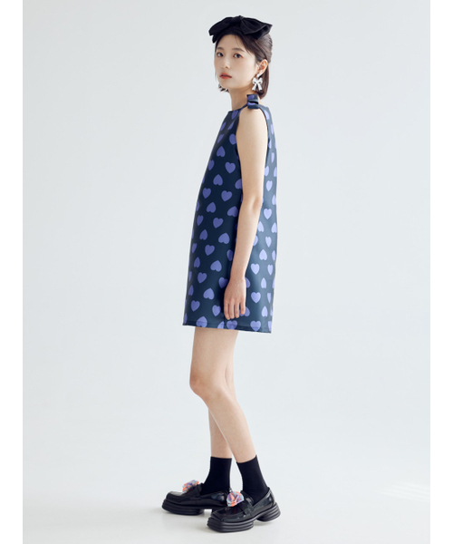 BOMNAL BOUTIQUE(ボムナルブティック)の「リボンミニドレス _ ネイビー(ワンピース・レディース・その他・SMALL/MEDIUM)」の2枚目の写真