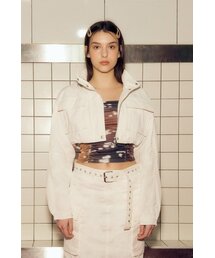 HOODED CROP JACKET (WHITE)