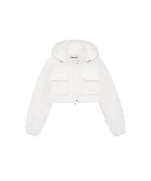 AFTERHOURS(アフターアワーズ)の「HOODED CROP JACKET (WHITE)(ナイロンジャケット・レディース・その他・FREE)」の5枚目の写真
