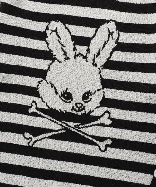 NICE GHOST CLUB(ナイスゴーストクラブ)の「SKULL RABBIT STRIPE KNIT_BLACK(NG2FSUK600A)(ニット/セーター・レディース・ブラック・S/M/L)」の4枚目の写真