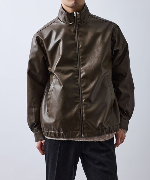 le cercle ADAM ET ROPE'（ルセルクルアダムエロペ）の「レザーライクブルゾン（ブルゾン・メンズ・ダークブラウン/ブラック・L/M/LL）」の7枚目の写真