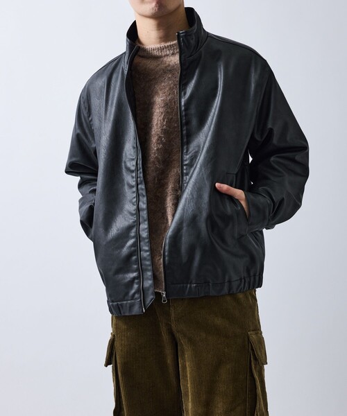 le cercle ADAM ET ROPE'（ルセルクルアダムエロペ）の「レザーライクブルゾン（ブルゾン・メンズ・ダークブラウン/ブラック・L/M/LL）」の9枚目の写真