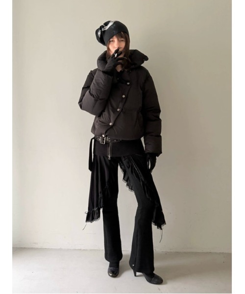 Nodress（ノードレス）の「Nφdress/ノードレス/Flared Hem Knit Slim Pants（その他パンツ・レディース・ブラック・M/S）」の2枚目の写真