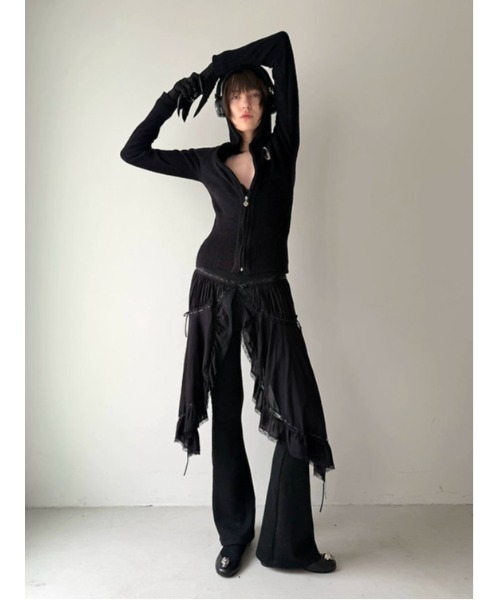 Nodress（ノードレス）の「Nφdress/ノードレス/Flared Hem Knit Slim Pants（その他パンツ・レディース・ブラック・M/S）」の3枚目の写真