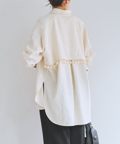 BEARDSLEY(ビアズリー)の「フリンジシャツ(シャツ/ブラウス・レディース・オレンジ/アイボリー・FREE)」の3枚目の写真