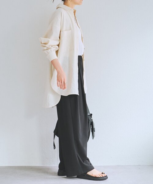 BEARDSLEY（ビアズリー）の「フリンジシャツ（シャツ/ブラウス・レディース・オレンジ/アイボリー・FREE）」の4枚目の写真