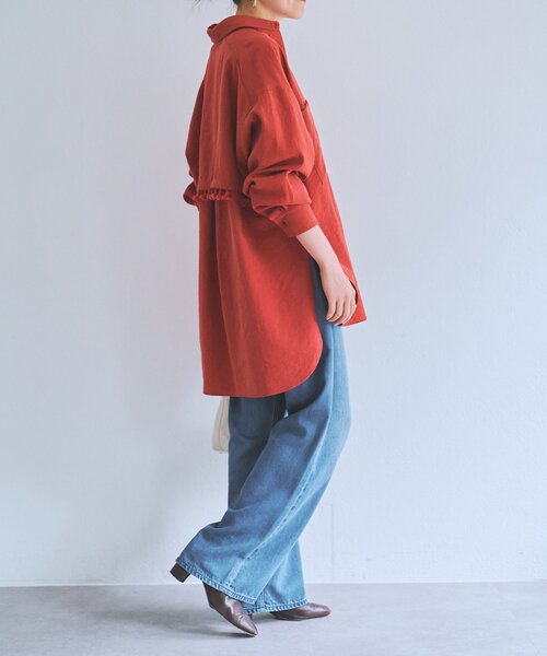 BEARDSLEY（ビアズリー）の「フリンジシャツ（シャツ/ブラウス・レディース・オレンジ/アイボリー・FREE）」の12枚目の写真