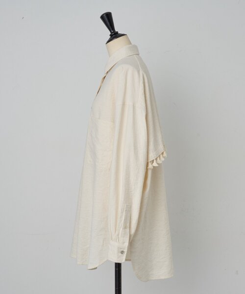 BEARDSLEY（ビアズリー）の「フリンジシャツ（シャツ/ブラウス・レディース・オレンジ/アイボリー・FREE）」の17枚目の写真