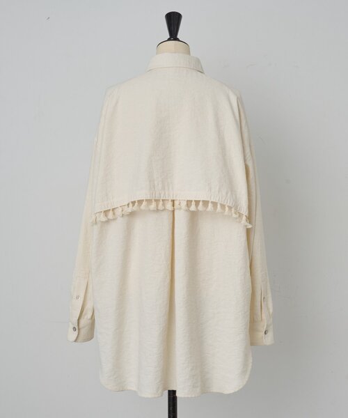 BEARDSLEY（ビアズリー）の「フリンジシャツ（シャツ/ブラウス・レディース・オレンジ/アイボリー・FREE）」の18枚目の写真