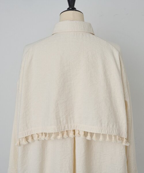 BEARDSLEY（ビアズリー）の「フリンジシャツ（シャツ/ブラウス・レディース・オレンジ/アイボリー・FREE）」の19枚目の写真