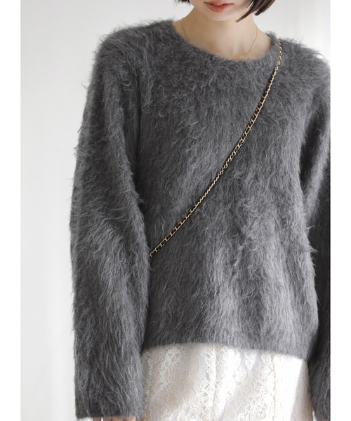 La TOTALITE（ラトータリテ）の「ウール混クルーネックプルオーバー（ニット/セーター・レディース・ホワイト/ピンク/グレー・FREE）」の9枚目の写真